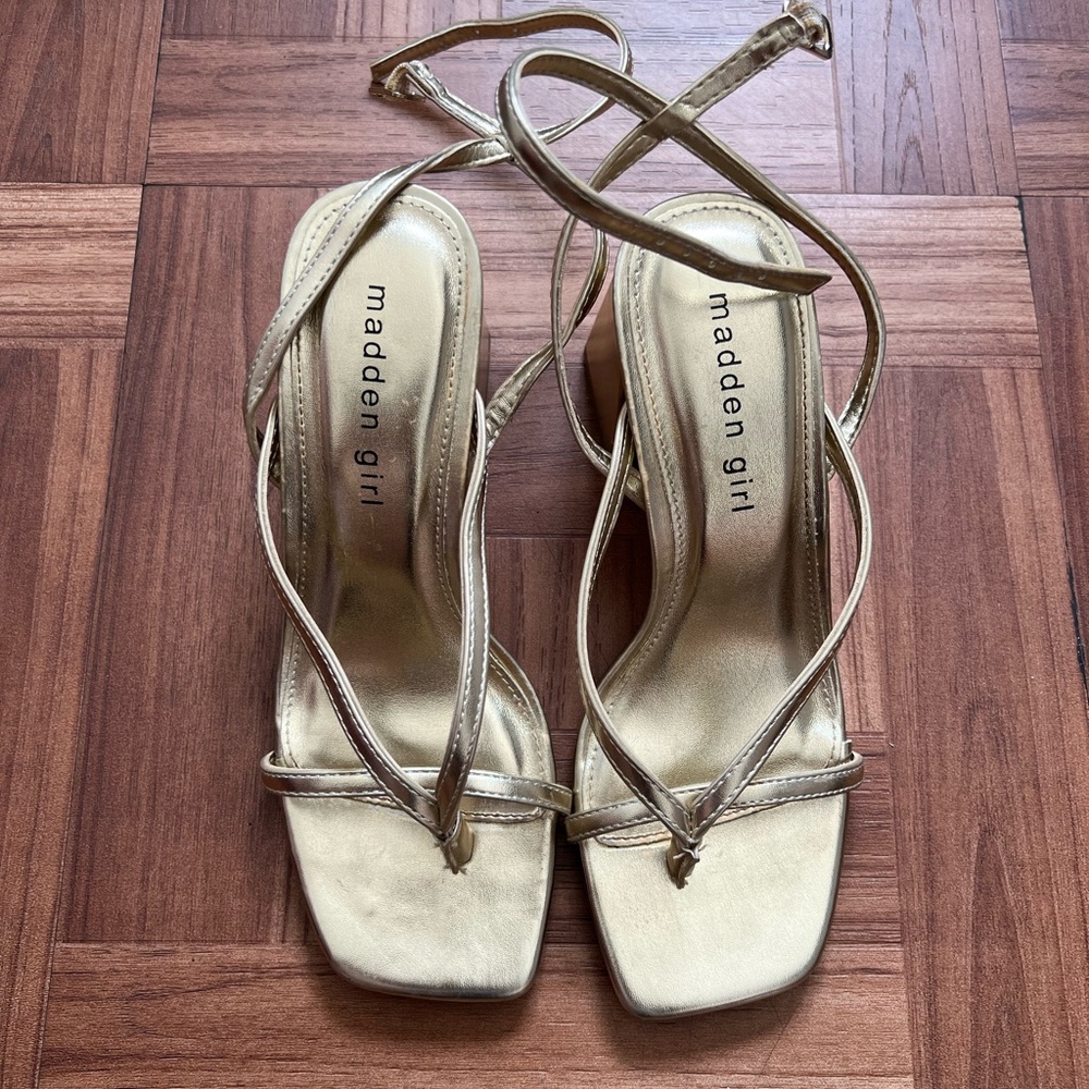Madden Girl Gold Strappy Heels